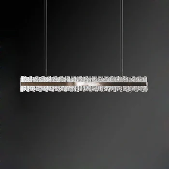 Fekete Téglalap alakú LED Szabályozható Hullám Üveg Lógó Lámpák Medál Lámpa Csillár Beltéri Világítás Lámpatest A Ebédlő