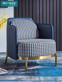 Fény egyetlen luxus kanapé modern, minimalista nappali szövet szabadidő szék háttámla designer bőr kanapé Északi divat
