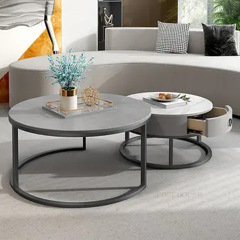 Fény Luxus Asztalkák Olasz Nappali Bútor Modern Kombinált Kerek Kanapé Oldalán Táblázat Kreatív Fiókos Dohányzóasztal