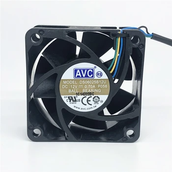 Golyóscsapágy AVC DS06025B12U 12V 0.7 EGY 6025 60MM 60x60x25MM a CPU ventilátor számítógép esetében Hűtő ventilátor 4 tűs PWM