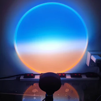 Hajnal Háttér Lámpa Naplemente asztali Lámpa LED Szivárvány Projektoros Lámpa Élő Adás Kreatív Vetítés Hangulat Lámpa