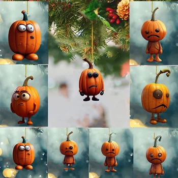 Halloween Tök Vicces Sorozat Akril Autó Medál Hálaadás Fél Sütőtök Díszek Csokit Vagy Csalunk Tök Happy Halloween