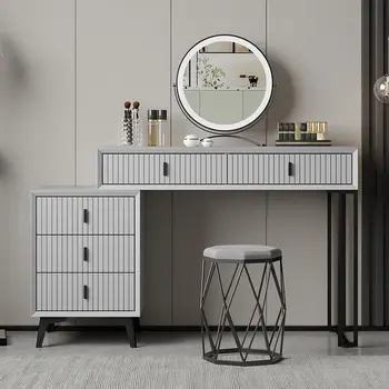 Hiúság Kabinet Smink Tároló Táblázat Fény Luxus Együtt Tükör Home Designer BedroomDresser Terített Asztal Bútor