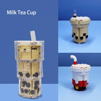 Iroda Kreatív Dekoráció MOC építőkövei Bubble Tea Csésze Délutáni Tea Karácsonyi Tégla Játékok Kompatibilis A LEGO