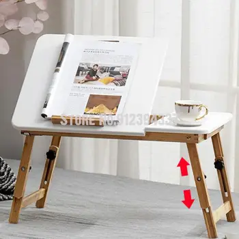 Japán stílusú Divat Meghosszabbított Laptop Asztal, Ágy Mobil Kis Asztal Lusta Összecsukható Emelő Asztal