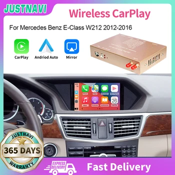 JUSTNAVI Autó Ai Doboz Vezeték nélküli Wried Apple Carplay Android Auto A Mercedes-Benz E-Osztály W212 2012-2016 E200 E230 E260 E300 S212