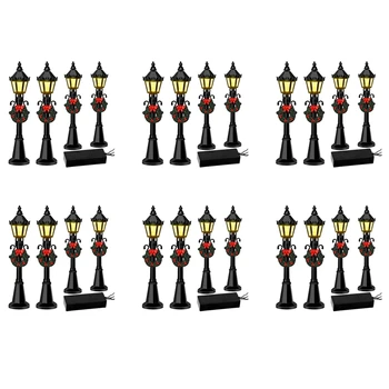 Karácsonyi Mini Utcai Lámpa Modellek,24 Db Mini Lámpa Babaház Lámpa,Mikro-Táj Tündér Kert