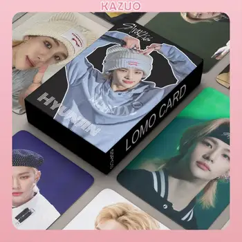 KAZUO 55 Db Straykids Hyunjin Album Lomo Kártya Kpop Photocards Képeslap Sorozat