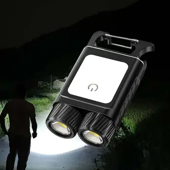 Kulcstartó Lámpa COB Multifunkcionális Zsebében Fények Kis LED Sétáló Kutya Zseb Elemlámpa 6 Módok Túrázás Zseblámpa elemlámpa