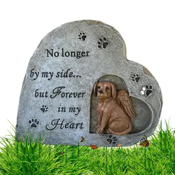 Kutya Emlékmű Ajándékok Gyanta Kutya Emlékmű Síron Szív alakú Kutya Elvesztése Pet Szimpátia Ajándék Pet Memorial Garden Kő