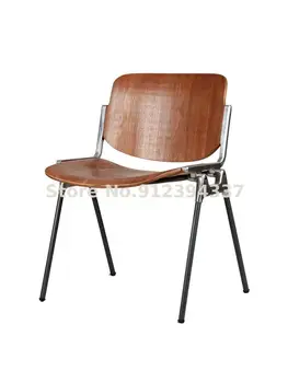Középkori vas művészet posztmodern egyszerű szabadidő otthon étkező szék háttámla puha, tömör fa hotel retro kávézó szék