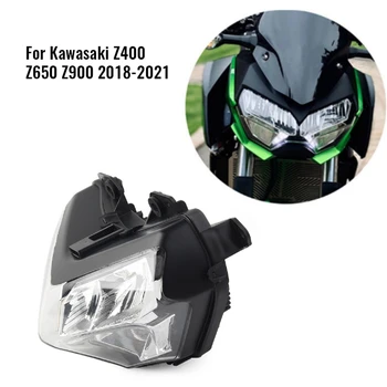 LED-es Motorkerékpár Fényszóró Szerelvény Alkatrész Kawasaki Z400 Z650 Z900 18-21 Elülső Lámpák Fej Fény Lámpa Spoiler