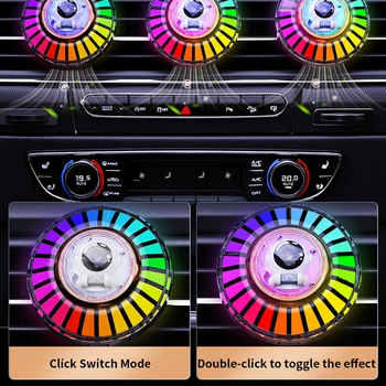 Légfrissítő Sound Control Ritmus Hangulat Fény 256 színű Autó Illat Gép 24LED Zene LED Szalag Típus C Töltés