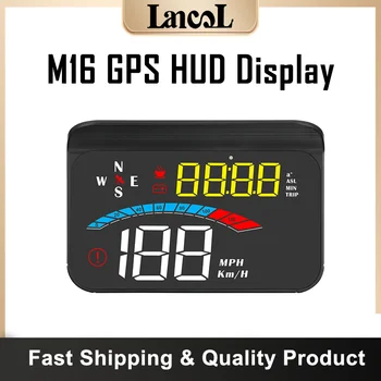M16 Automatikus GPS-Head Up Display Autó HUD Projektor Sebességmérő a Compass Riasztó Elektronikus Kiegészítők Összes Autó