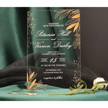 Magas Minőségű, Egyedi Design Luxus Led Akril Esküvői Meghívók, Luxus Esküvői Meghívókat Kártya