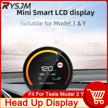 Mini HUD Sebességmérő Alkalmas Tesla Model 3-Y Auto Meter LCD Képernyő Kilométer Sebesség Ajtót Informatiom Digitális Műszerfal Kijelző
