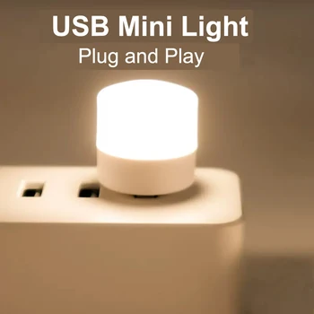 Mini USB Csatlakozó Lámpa 5V Fényes Szem Védelme Könyv Fény, a Számítógép, a Mobil hálózati Töltő USB Kis Kerek LED-es Éjszakai Fény