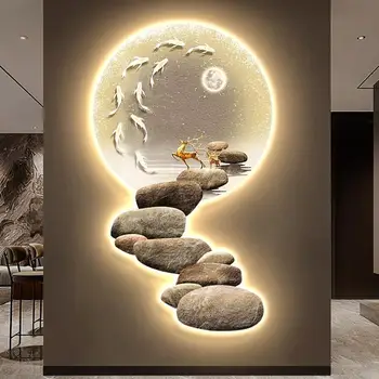 Modern Luxus Háttér Fali Dekorációs Lámpa Északi Kreatív LED Festmény Nappali, Hálószoba Tanulmány Minimalista Fali Lámpa