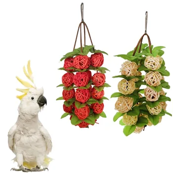 Papagáj Játékok Papagáj Kellékek Madár Játék Kellékek Fa Rágás Játékok Raktan Labda Játékok String Fa Megrág