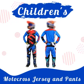 ruhám Ifjúsági gyermek Dirt Bike Jersey Pant Készletek Motocross hegy Downhill Motoros gyerek Off-road fiú lány MX ATV