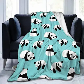 SaltaStore Cuki Panda Flanel Gyapjú Ágy Takaró Takarót Könnyű Plüss Szobás Szobák Puha, Kényelmes, Minden Szezonban Ágynemű