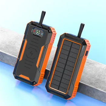 Solar Power Bank 50000mAh Qi Vezeték nélküli Töltő iPhone 14 Huawei Xiaomi Mi Hordozható Töltő Vezeték nélküli Gyors Töltés Poverbank
