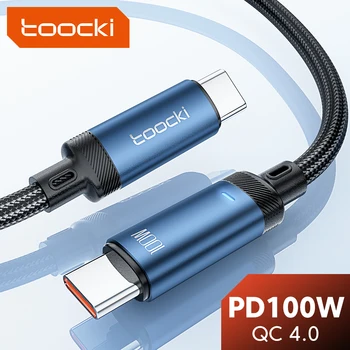 Toocki USB-C-C-Típusú Kábel 100W PD Fast Charge Töltő, USB C Típusú Kábel Macbook Laptopot Samusng Huawei Xiaomi Realme POCO