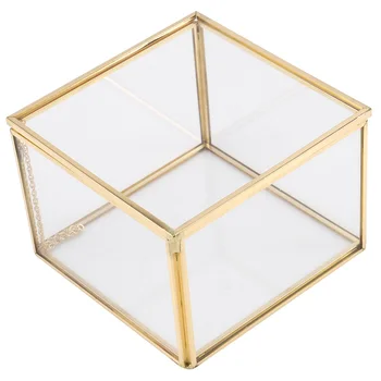 Tér Megnyitó Üveg Geometria Kert Ékszerek Boxs Tükör Ékszer Tároló Doboz Örök Virág Dekoráció Doboz Kézműves