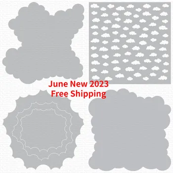 Több Felhők 2023 Új Sablon Diy Formák Scrapbooking Papír, Hogy Kézműves Sablon Üdvözlő Kártya, Kézzel Készített
