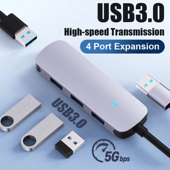 USB 3.0 4 Port Hub OTG Adapter 5Gpbs Nagy Sebességű USB 3.0 2.0 Elosztó a Lenovo Xiaomi Macbook Pro Air PC Számítógép Tartozékok