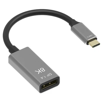 USB-C-DisplayPort-1.4 Átalakító Kábel USB 3.1 C Típusú Férfi-DP Női Adapter Kábel 20cm HD 8K@60Hz Video AV Kábel Adapter Forró