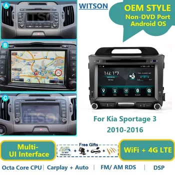 WITSON Android 13 Auto Hifi Kia Sportage 3 2010-2016 Autó Multimédia GPS Navi Carplay Jármű Vezetője Egység