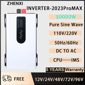 ZHENXI 10000W Tiszta szinuszos Inverter 12V/24V/36V/48V/60V/72V/96V DC AC Napenergia Átalakító Napelemes Inverter RV Jármű Inverter