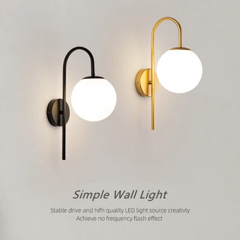 Északi LED Fali Lámpa Egyszerű Üveg, Fali Lámpa Fém Fürdőszoba Hálószoba Éjjeli Dekoráció Gyertyatartó Lámpatestek