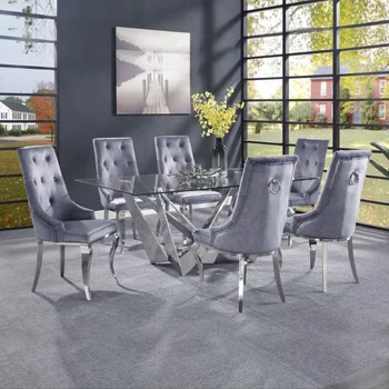 Étterem szék északi bársony étkező székek, modern bútor, rozsdamentes acél étkező székek