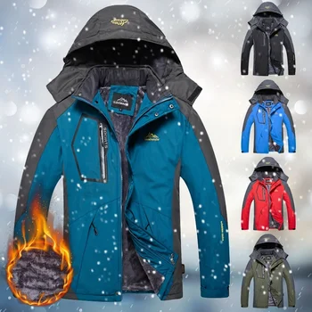 Új Alkalmi Bársony Kabát Divat Márka Téli Meleg Sűrűsödik Outdoor Kabát Férfi Férfi Outwear Hegymászás Kabát Plus Size