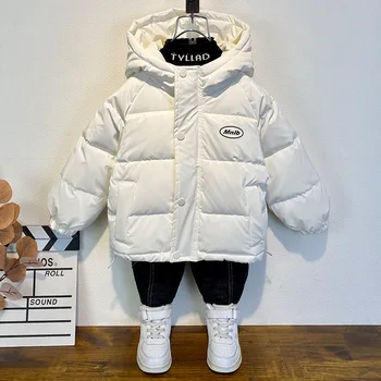 Új téli gyermek kabát körbe a levél, nyomtatott eldobható kabátot divat, gyermekek ruha